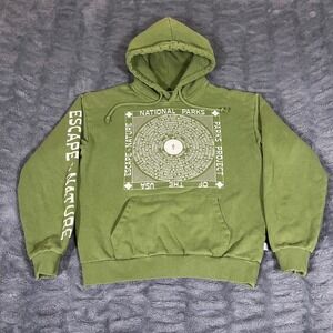 Parks Project National Parks Escape to Nature USA Map Graphic Hoodie Green Small